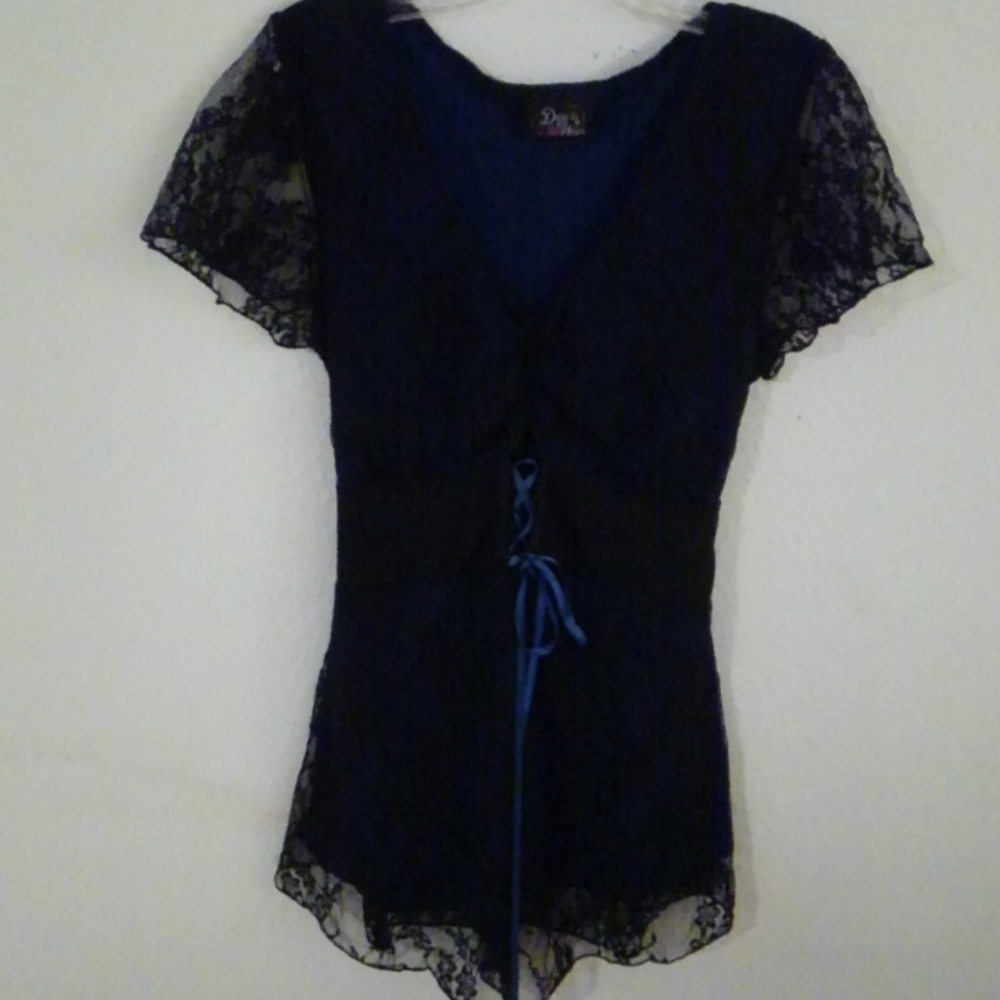 Victorian Goth Lace Chemise Corset Top.